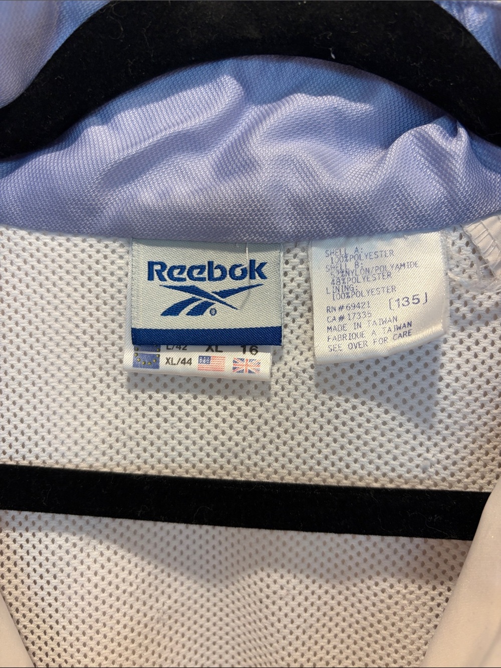 Reebok White Purple Windbreaker with Yellow Trim - Picture 4 of 6